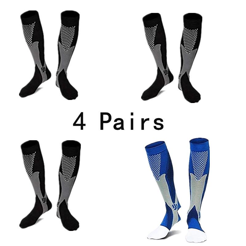2/3/4 Pairs Running Men Compression Socks Fit Varicose Veins Football Soccer Stockings 30 Mmhg Atheletic Men Women Sports Socks