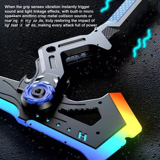 Interstellar Battle Ax Toy Spark with Smoke Effect Transforming Weapon LED 7 Sci-fi RGB Colors Dynamic Sound Haptic Feedback for Kids Dual Function