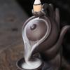 1pc,Buddha Hand Purple Clay Teapot Backflow Incense Burner Ceramic Censer Home Office Tea House Decor (Without Incense)