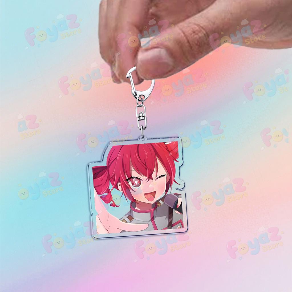 Cute Anime Girl Kasane Teto Keychain Accessories Bag Kawaii Manga Key Ring Chains Jewelry Fans Friends Birthday Gifts