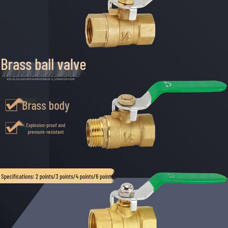 Copper Ball Valve, Female to Male, Multiple Thread Sizes, Quick Open Long Handle for Tap Water Pipe.