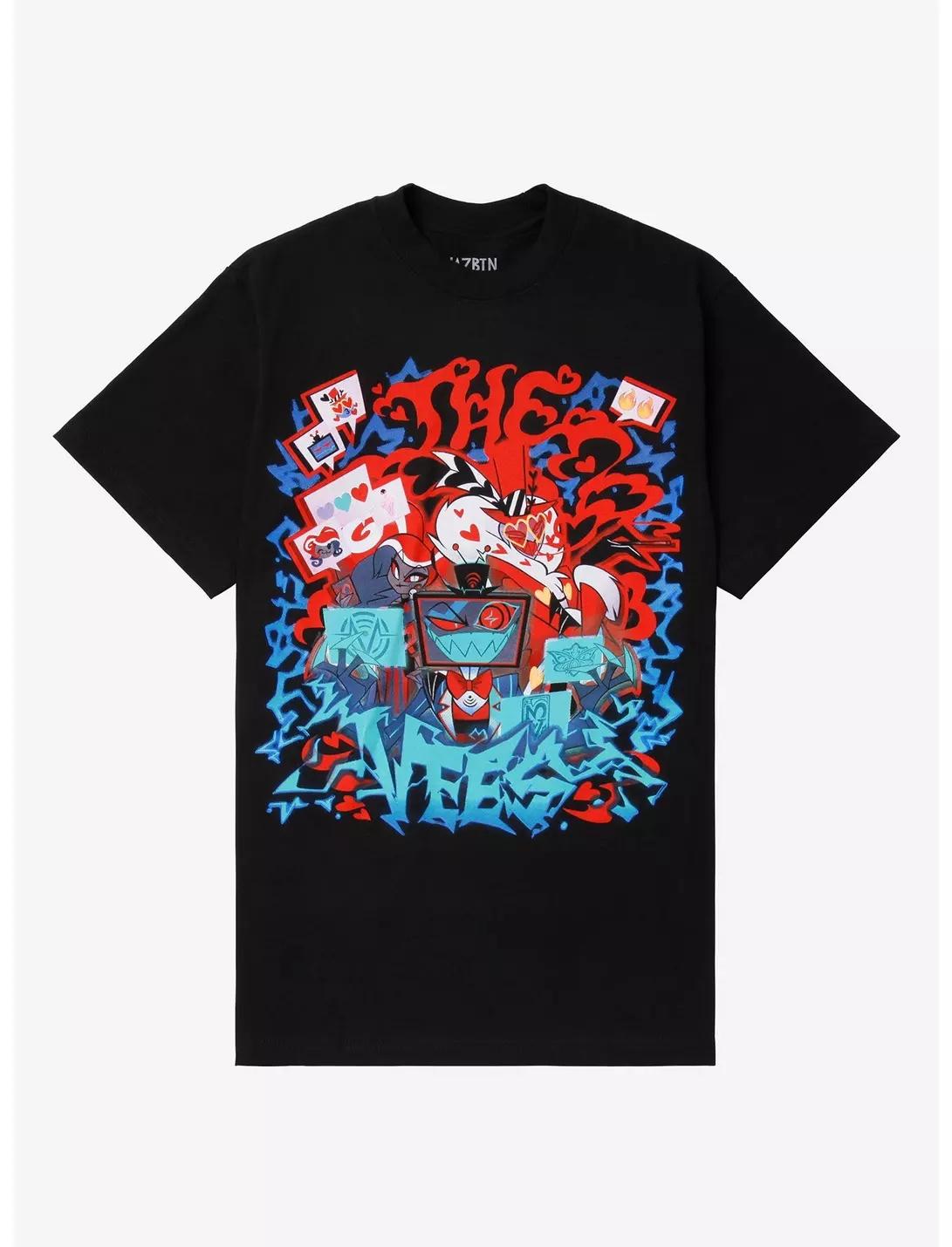 

Hazbin Hotel Alastor Loud Collage Airbrush Unisex and Women Fashion Streetwear Oversised Pure Cotton Graphic Casual Vintage TShirt S