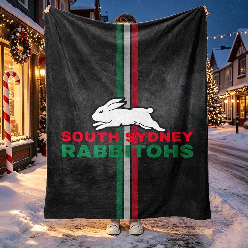 South Sydney Rabbitohs Pattern Blanket for Home Decoration, Bed, Sofa, Car Travel, Camping, Suitable for All Seasons, Birthday Christmas Gift
