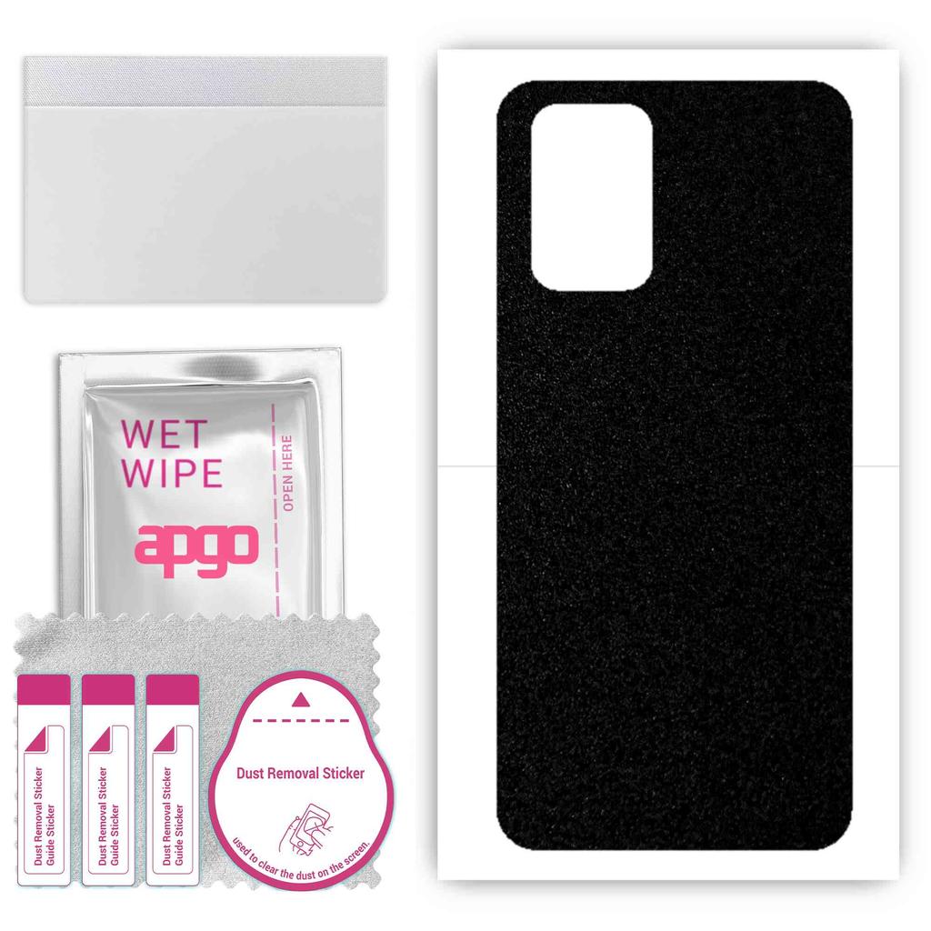 apgo Protective Skin Sticker for the back compatible with Oppo A74, Wrap Film, Foil, Vinyl - Pattern Matte Black