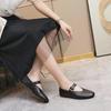 Ins style Soft Leather Rivet Strap Buckle Women Ballet Flats Spring Autumn Mary Janes Comfortable Walking Loafers Shoes