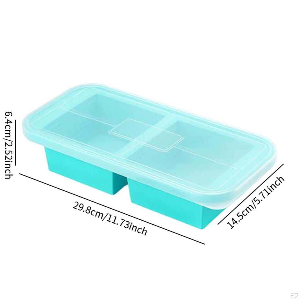 Silicone Freezer Tray Mould Rectangle Ice for Garlic Soup Paste 2 Cup