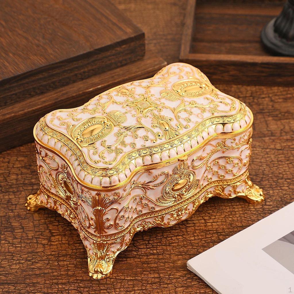 Jewelry Box Container Anniversaries Gift Tabletop Case Trinket Holder for