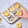 6cup Donut Cartoon Bear Baking Tools with Chocolate Cake Baking Tray Non-Stick Cake Pan Madeleine Mold Mini Donut Muffin Pan