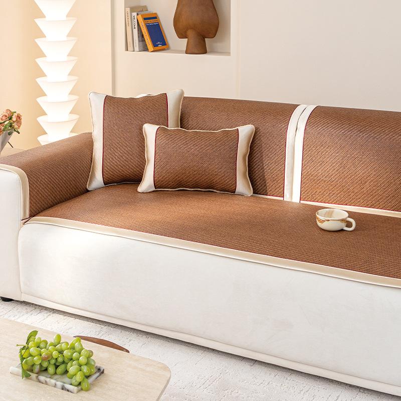 24 Years Summer New Chinese Rattan Mat Sofa Cushion Ice Silk Mat Cool Cushion Summer Cool Solid Wood Sofa Cover Seat Cushion