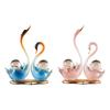 2Pcs Swan Figurines Ceramic Statue Decoration Couple's Home Decorations Creative