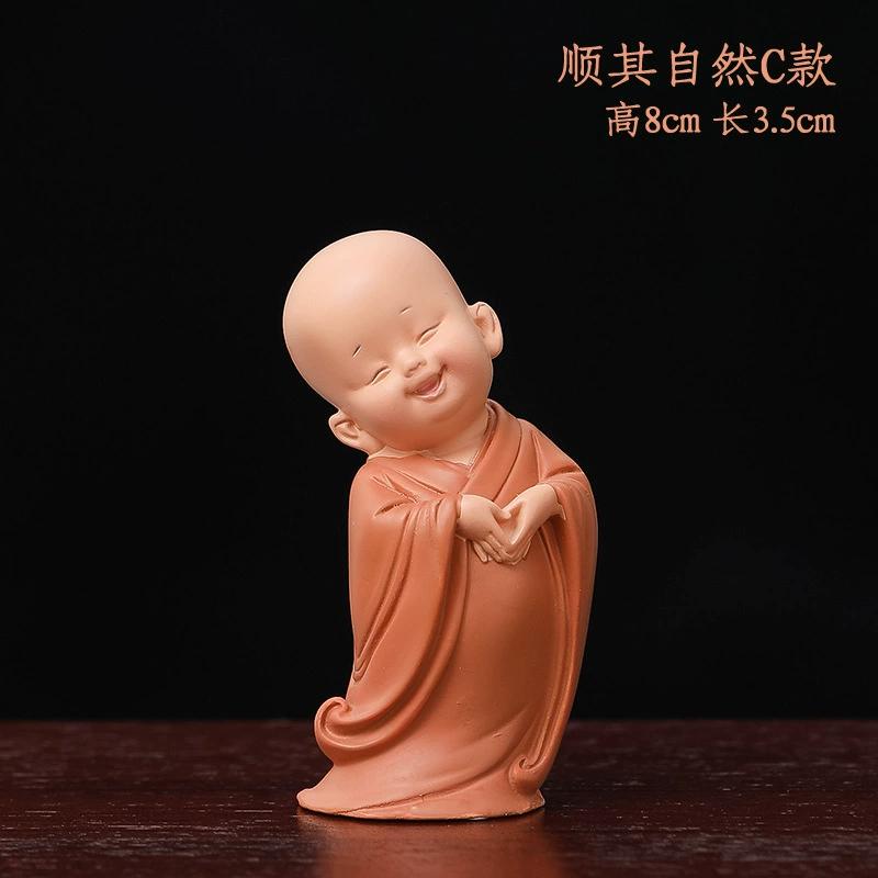 Little Monk Figurine Mini Monk Statue Cute Buddha Statue Adorable Baby Little Monk Decoration Creative Little Ornament