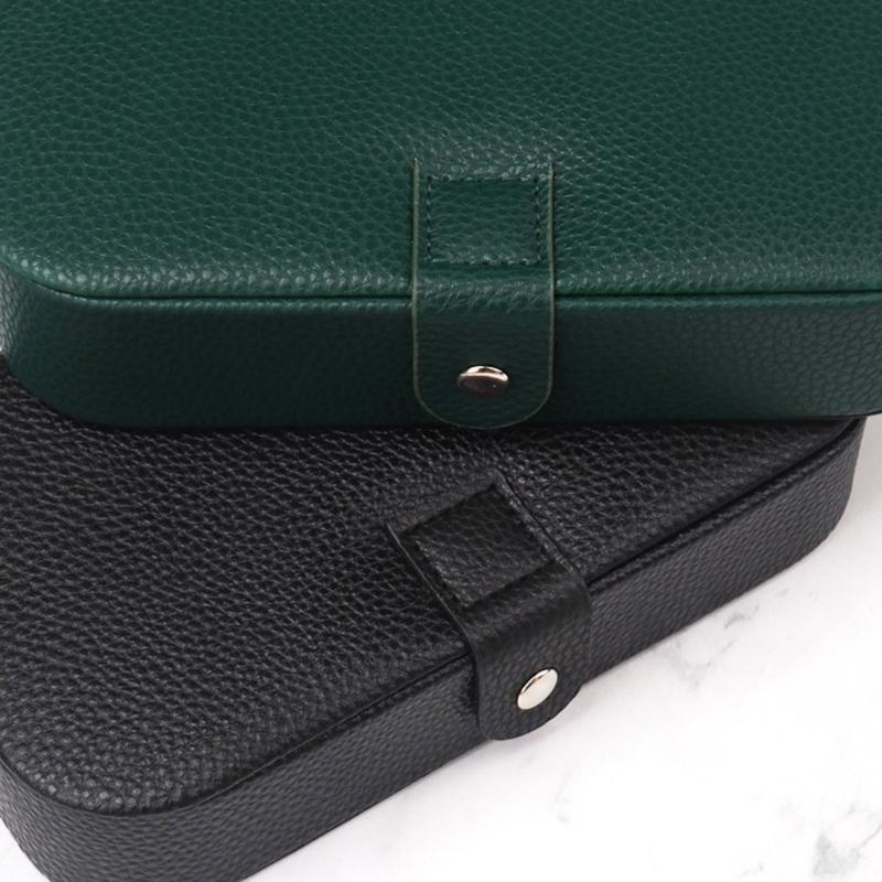 Luxury Jewelry Box Gift Storage Organizer Travel Display Case with Button Leather Jewelry Organizer Wedding Engagement