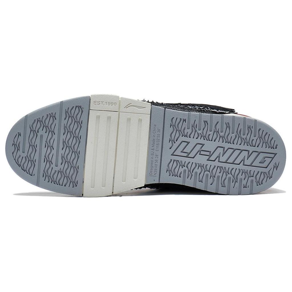 Li Ning Wave Comfortable Slip Resistant Cushioning Low Top Skateboard Shoes Men's Black AECS073-9