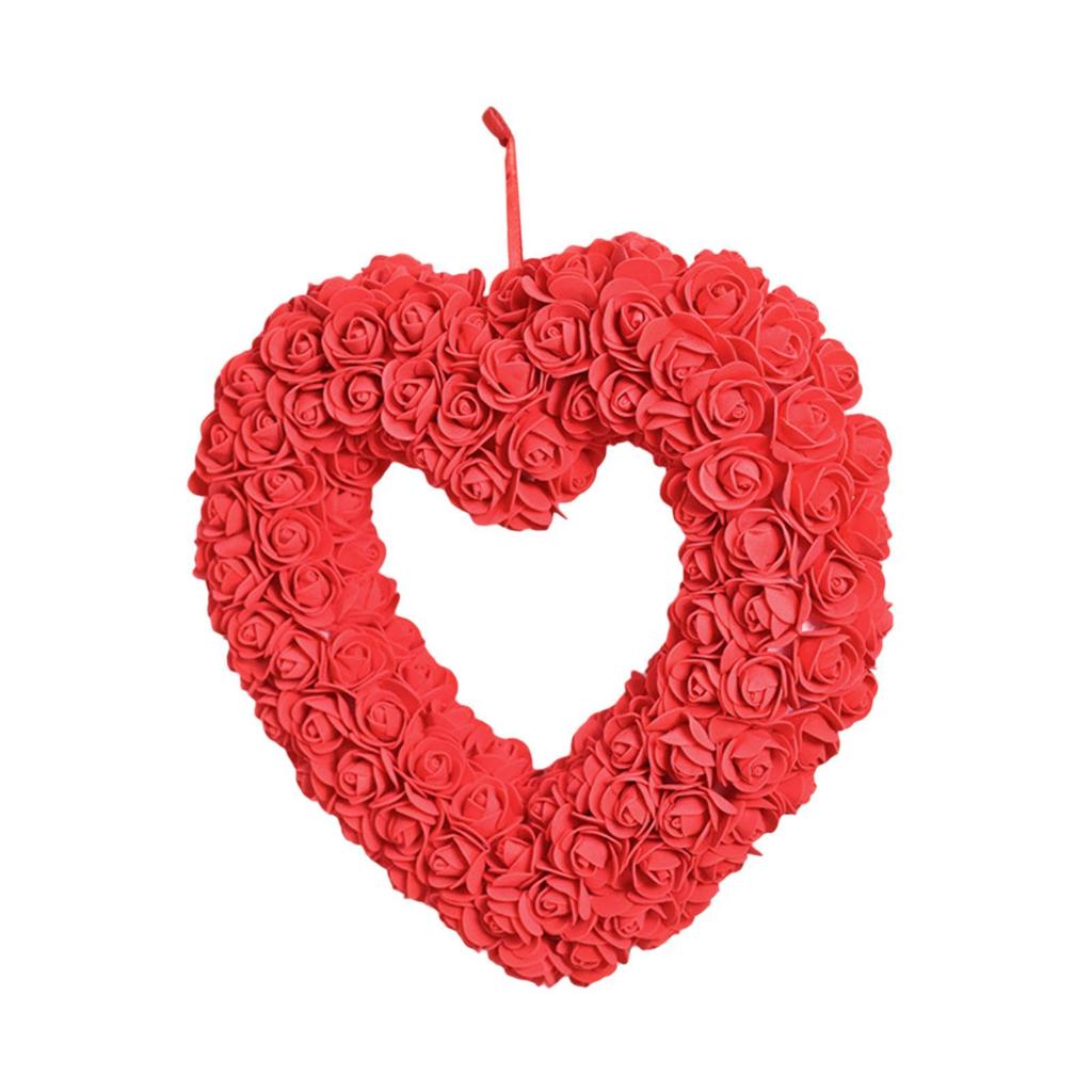Valentines Day Wreath Heart Wall Decoration Fashion Valentine Wreath Door Wreath for Wedding Holiday Party Patio Living Room