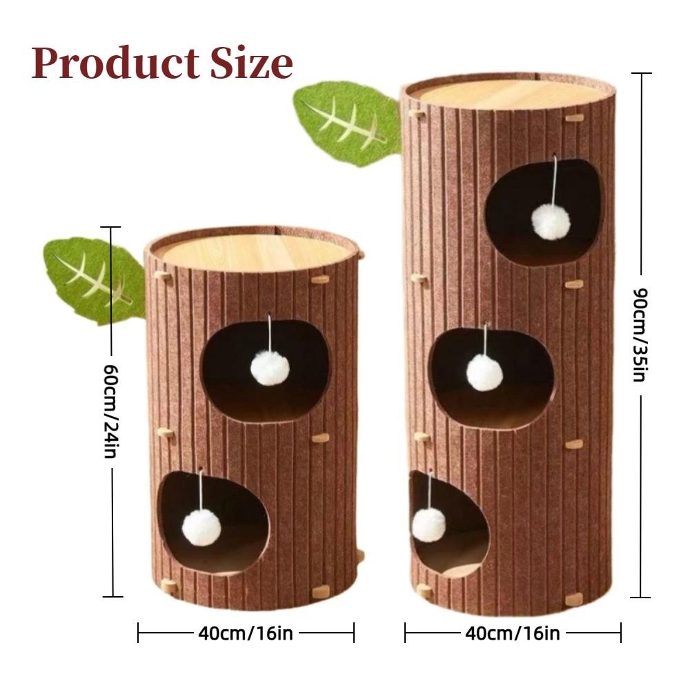 Tree Hole Cave Cat Bed Multi-layer Cats Tunnel Condo Cat Castle House  Scratching/sleeping/playing