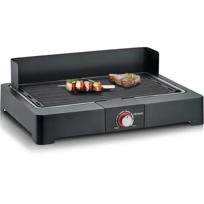 Barbecue Électrique SEVERIN - PG8567 - Surface De Cuisson 44,5x26cm - Thermostat Réglable - 2200W