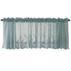 Short Curtain Floral Printed Window Curtains Lace Half Tulle Shade Decorative Curtain for Living Room Bedroom Door Window Decor