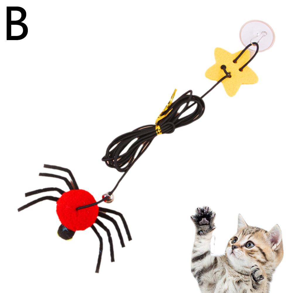 Cat Pet Toy Hanging Door To Relieve Depression Swinging Hanging Elastic Rope Feather Playing Stick Bell Spider Pet Toy for Cat