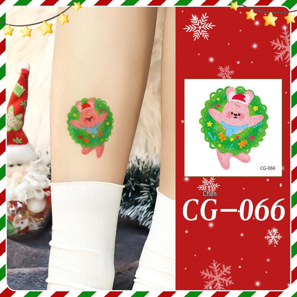 Ruikalong Christmas Cartoon Temporary Tattoo Stickers for Face and Arms 60x60mm