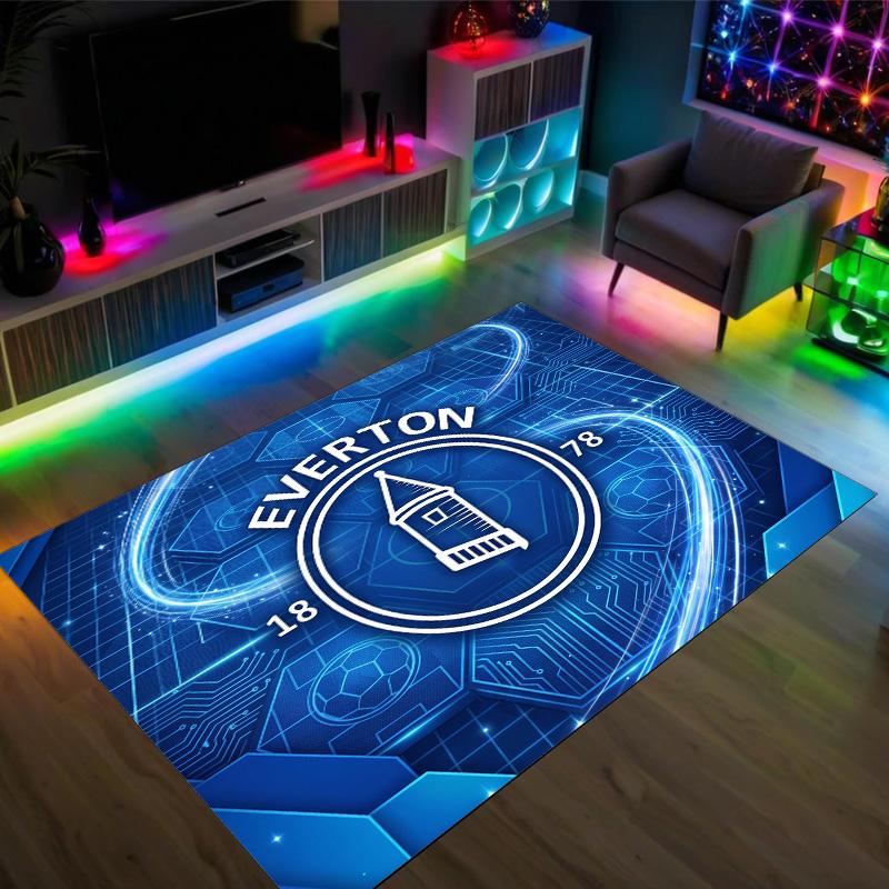 Everton Football Design Crystal Velvet Carpet Cozy Non?Slip Printed Rug For Bedroom Living Room Entrance