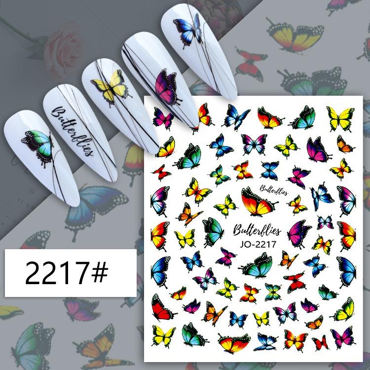 Butterfly Nail Stickers Colorful Butterflies Self Adhesive Transfer Sliders Wraps Manicures Foils DIY Decorations,Nail Art Tool