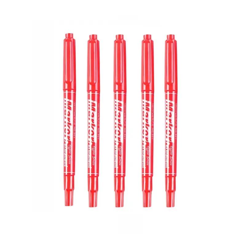 

5pcs Marker Pens Double Headed Oily Markers Pens Black/Red Oil Marker Pens Arts Markers Stationery Office and School Supplies