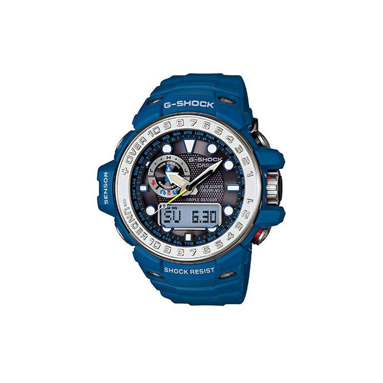 Casio Men's Light G-Shock Marine Series Smart Tidal Moon Age Led Smart Waterproof Solar Powered Six Radio Wave Quartz Movet Watch Gwn-1000-2Aer