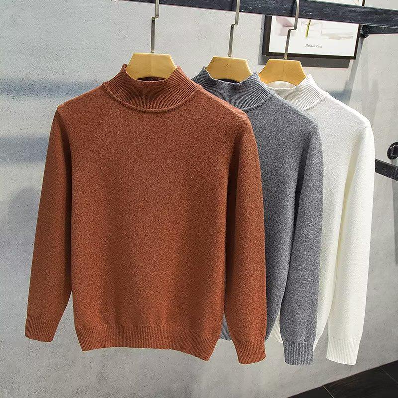 2022 Men's Slim Fit High Neck Wool Sweater - Autumn/Winter Casual Long Sleeve Base Layer