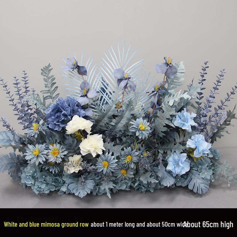 Wedding Aisle Blue Artificial Flower Row Decoration