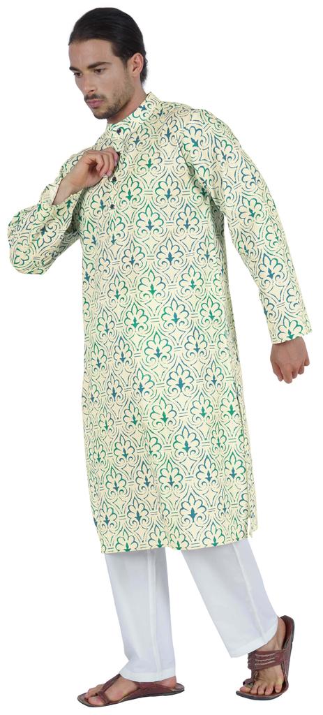 Atasi Designer Kurta For Men  s Printed Chinese Collar Summer Ethnic Party