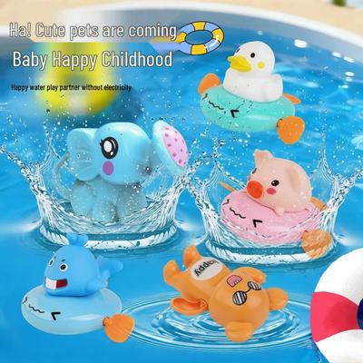 Wind-up Bath Toys: Little Pig & Turtle Set for Kids' Water Play