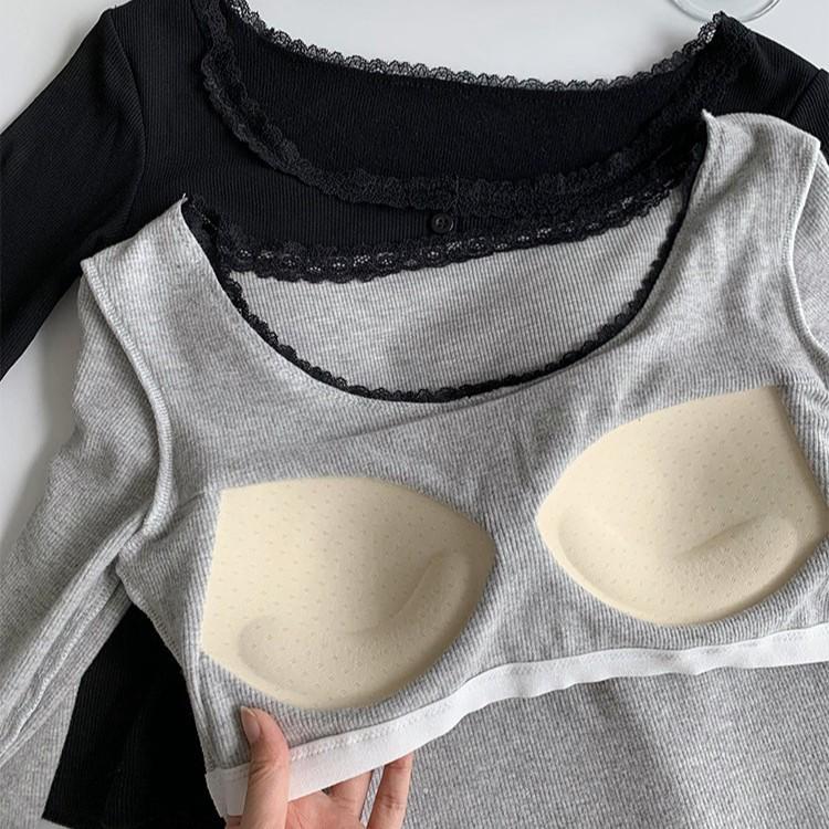 Women's Winter Thermal Underwear Set with Chest Pads - Thickened, Elastic, Threaded Cotton, Slim Fit, Comfortable Outer Layer