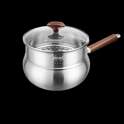 San Jiaolong 28cm Stainless Steel Wok with Steamer & Lid