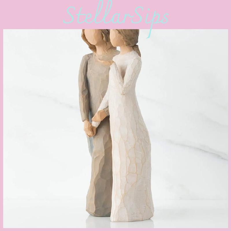 Resin Painted Hand Sister By My Side Figurine Doll Decorative Gift