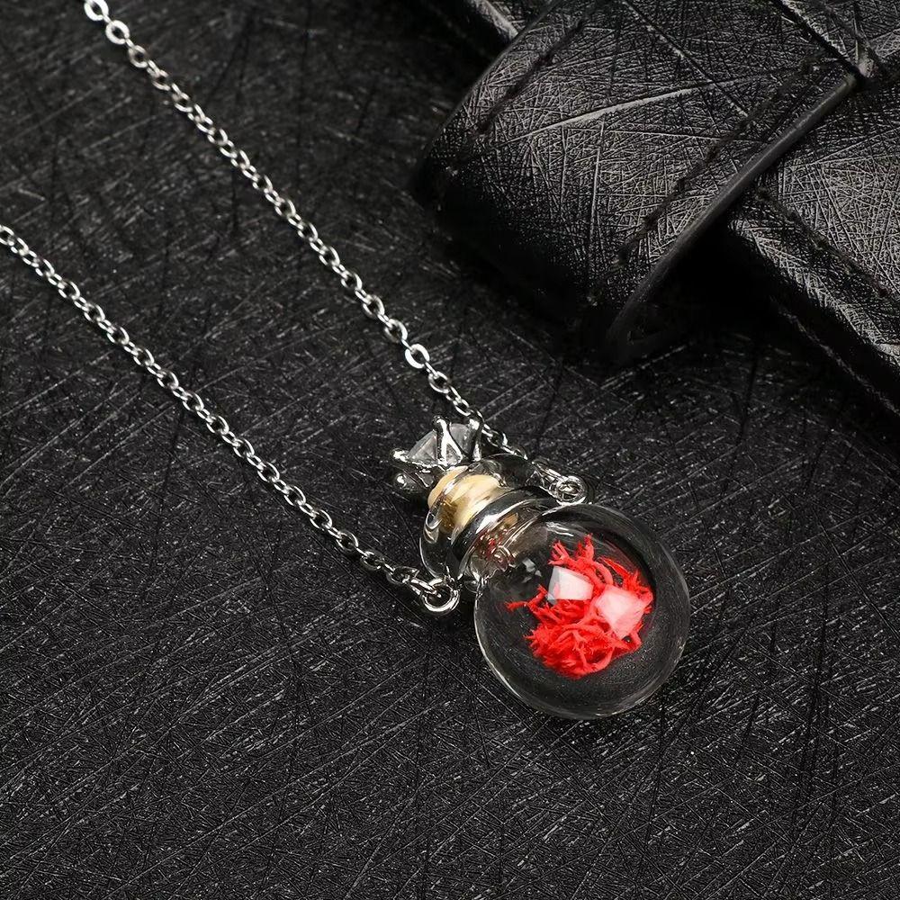Transparent Openable Necklace Water Drop Mini Bottles Necklace Glaze Vial Pendant Keepsake
