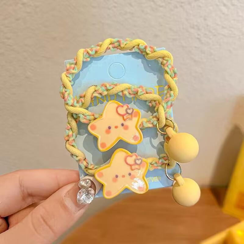 2pcs/set Girls Yellow Star Headwear Cartoon Hair Accessories Lovely Headwear Hairpins Princess Headdress Barrettes