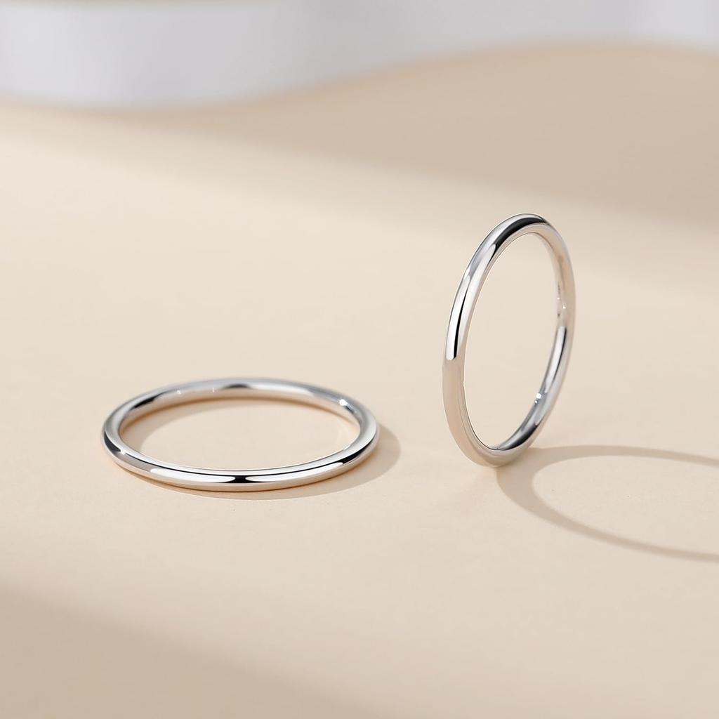 FANCIME Platinum Ring for Size Classic Engagement and Wedding Perfect for and Gift Wrapping Men, "Silent Love," 19, Band, Pt950, Simple, Sparkling,