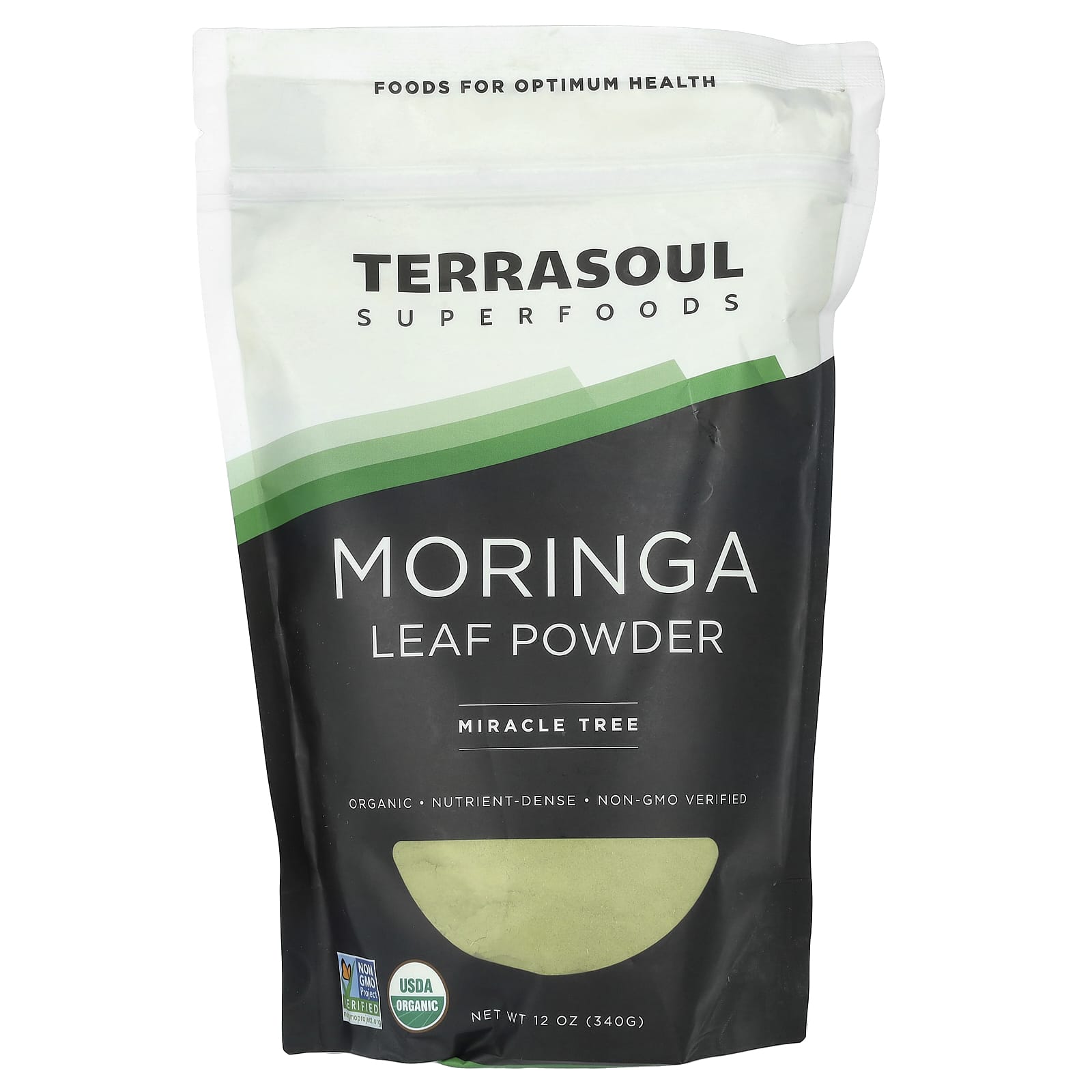 

Terrasoul Superfoods, Порошок листя моринги, Чудо-дерево, 12 унцій (340 г)