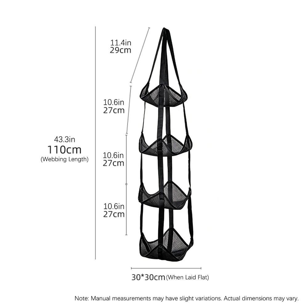 Mesh Ball Storage Bag Wall Mounted Multiple Pockets Wall Mounted Organizer Space Save Hanging Design Hanging Storage Bag