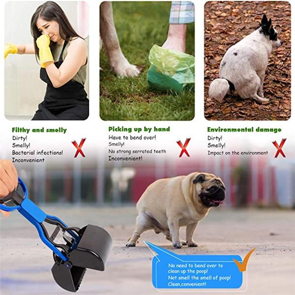 Buy Portable Pet Pooper Scooper with Short Handle, Pet Clamp Scooper