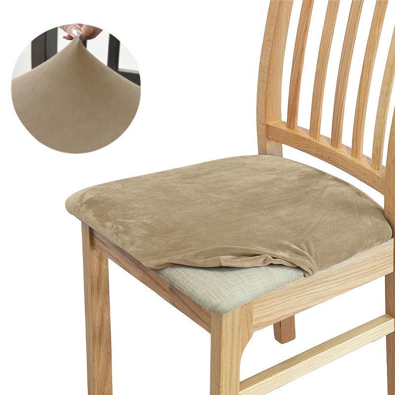Soft Velvet Chair Cover Solid Thickened Warm Seat Cushion Protector For Dining Room Living Room Kitchen Chairs