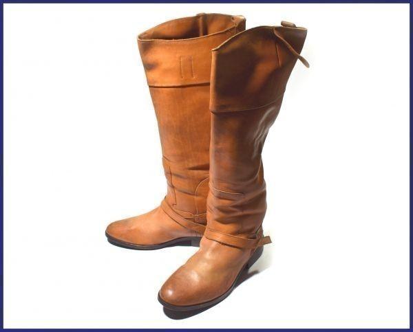 

Vintage 70s-80s / Made in Italy / GOLDEN GOOSE Leather Long Boots Brown /40 / 24.5-25.0cm/ McKay Construction