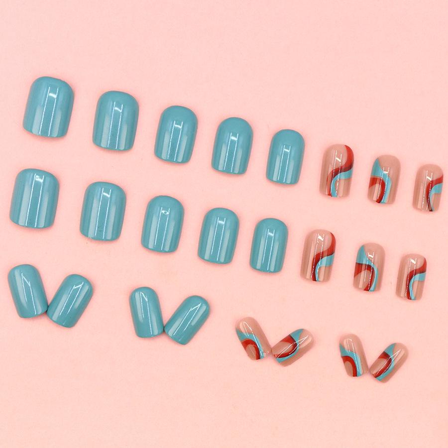 Chic Wave Pattern Manicure Stickers - Short, Stylish, and Elegant Wearable Nails