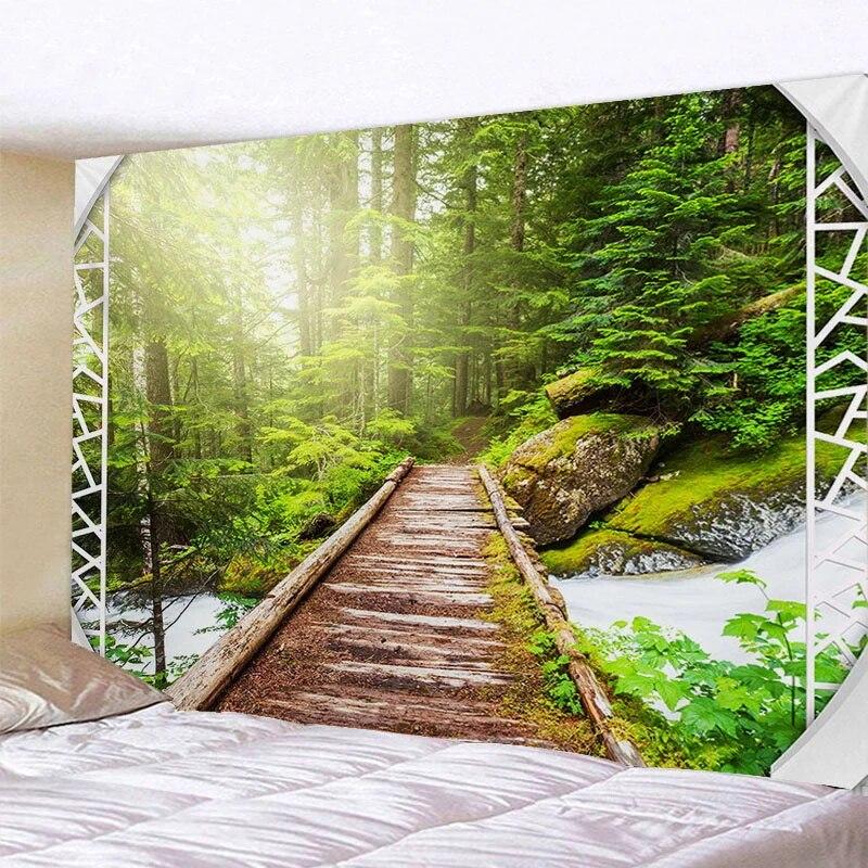 Forest Animals Garden Trees Scenery Tapestry Wall Background Decoration Hanging Cloth Room Living Room Home Decoration