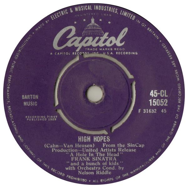 

7inch Record FRANK SINATRA - High Hopes 45CL15052 Capitol Records 1959 UK Jazz Used
