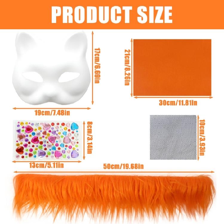 Cats Mask Masquerade Mask Anime Cosplay Mask Hand-Painted Cats Mask with Plush Fabric Blank Mask for Halloween