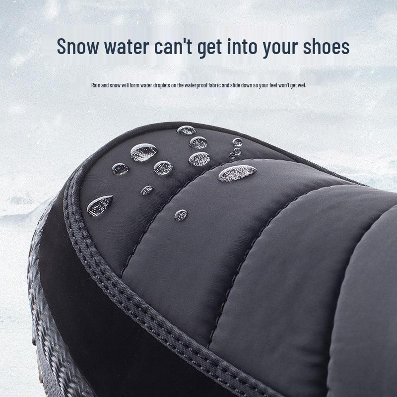 Unisex Plus Size Winter Thick Snow Boots with Non-Slip Soles, Warm Velvet-Lined Short Boots for Outdoor Wear.