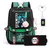 Two-dimensional Peripheral Day Man Ghost Extinguishing Backpack Pencil Bag Large Capacity Student Leisure Schoolbag with USB Port