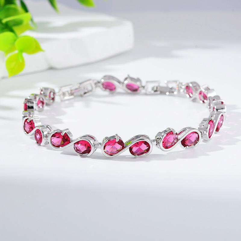 Women'S Creative Bracelet Hipster Accessories Round Simple Copper Zircon Bracelet