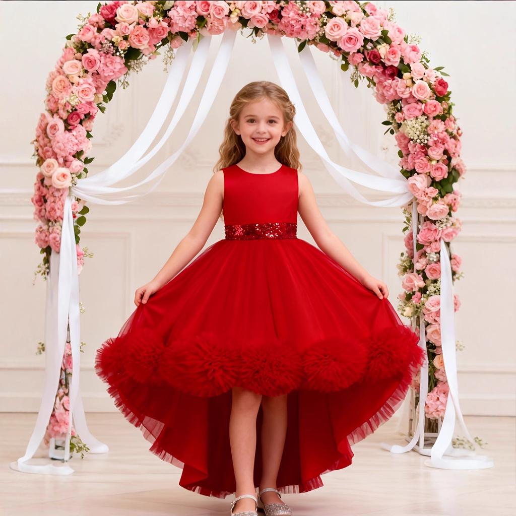 New Children's Dress Princess Dress Girl Flower Tail Dress Piano Performance Tutu Skirt Ready in Stock